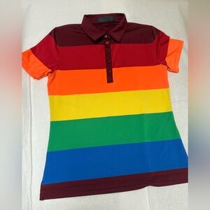 🟠⛳️G/FORE Rainbow Stripe Polo Shirt ⛳️🔴